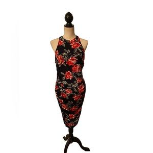 Floral tank backless dress